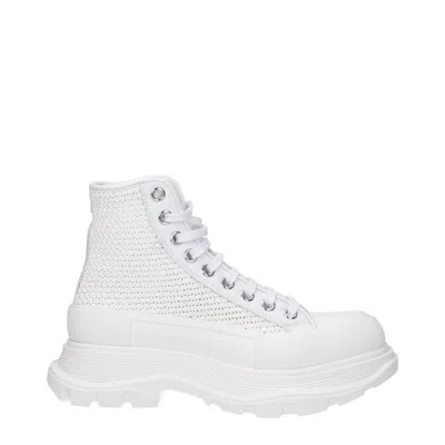 Alexander Mcqueen Tread Slick Canvas And Rubber Exaggerated-sole Ankle Boots