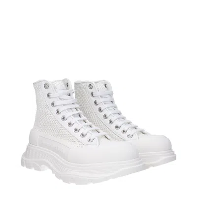 Alexander Mcqueen Tread Slick Canvas And Rubber Exaggerated-sole Ankle Boots