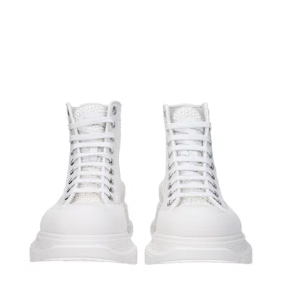 Alexander Mcqueen Tread Slick Canvas And Rubber Exaggerated-sole Ankle Boots