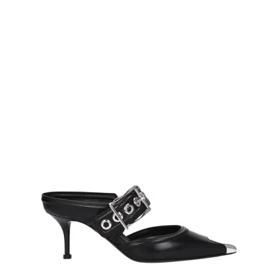 Alexander Mcqueen Punk 65mm Buckled Leather Mules