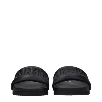 Ambush Quilted Lettering Logo Sliders Man Sandals Black Size 9 Calfskin