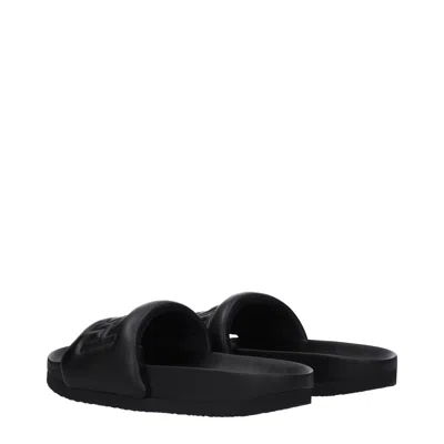 Ambush Quilted Lettering Logo Sliders Man Sandals Black Size 9 Calfskin