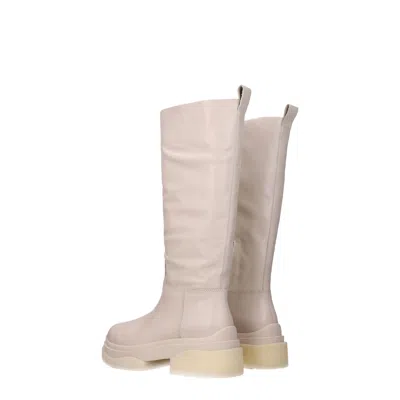 Ash Boots Women Leather Beige/cream