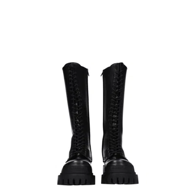 Shop Balenciaga Boots Women Leather Black