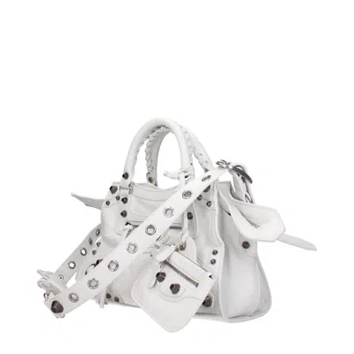 Balenciaga Green Leather Shoulder Handbag With Magnetic Closure And Metal Details