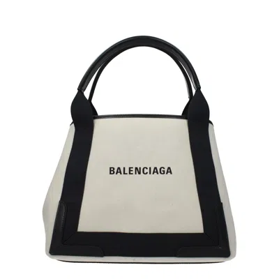 Balenciaga Md Navy Cabas Canvas Tote Bag
