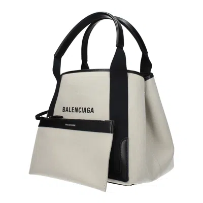Balenciaga Md Navy Cabas Canvas Tote Bag