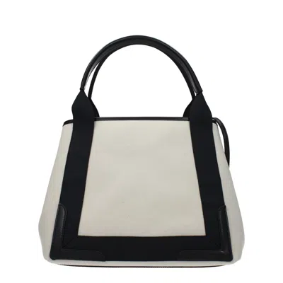 Balenciaga Md Navy Cabas Canvas Tote Bag