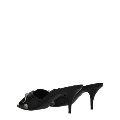 Balenciaga Sandali Cagole Donna Pelle Nero In Black