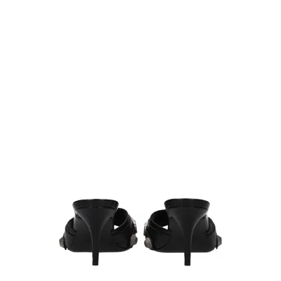Balenciaga Sandali Cagole Donna Pelle Nero In Black