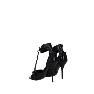 Balenciaga Cagole Leather Sandals Embossed Design
