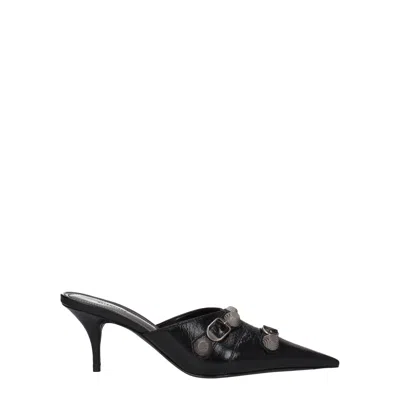 Balenciaga Cagole 90 Pointed Mules In Lamb Leather