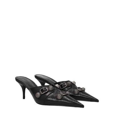Balenciaga Cagole 90 Pointed Mules In Lamb Leather