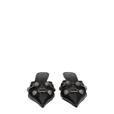Balenciaga Cagole 90 Pointed Mules In Lamb Leather