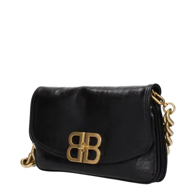 Balenciaga Shoulder Bags Flap Women Leather Black