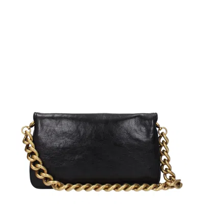 Balenciaga Shoulder Bags Flap Women Leather Black
