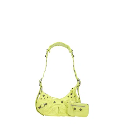 Balenciaga Women Yellow Nappa Leather Le Cagole Xs Shoulder Bag In Yellow
