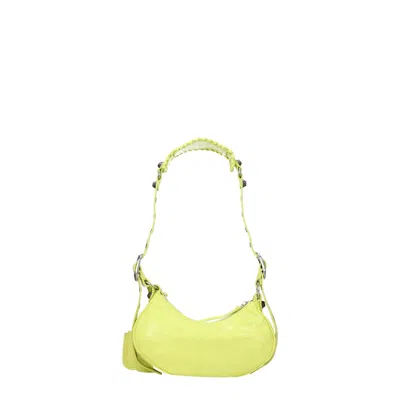 Balenciaga Women Yellow Nappa Leather Le Cagole Xs Shoulder Bag In Yellow