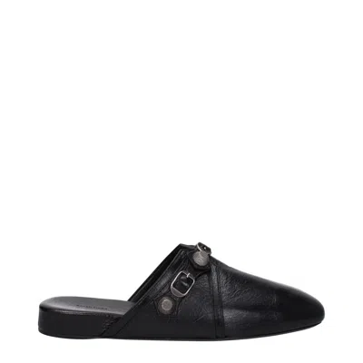 Balenciaga Slippers And Hooves Cozy Cagole Man Leather Black