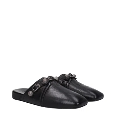 Balenciaga Slippers And Hooves Cozy Cagole Man Leather Black