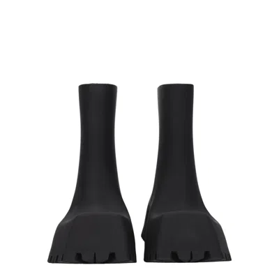 Balenciaga Low Heels Ankle Boots In Black Rubber/plasic