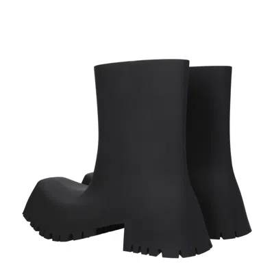 Balenciaga Low Heels Ankle Boots In Black Rubber/plasic