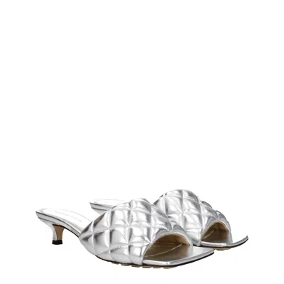 Bottega Veneta Sandals Women Leather Silver