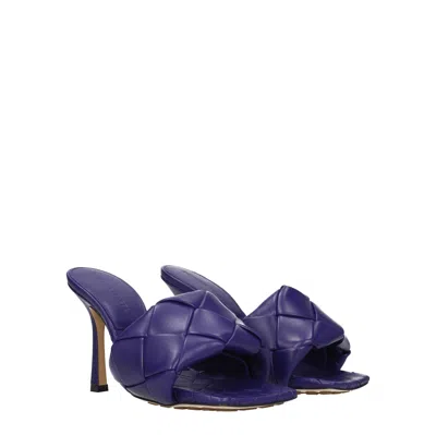 Shop Bottega Veneta Sandals Women Leather Purple