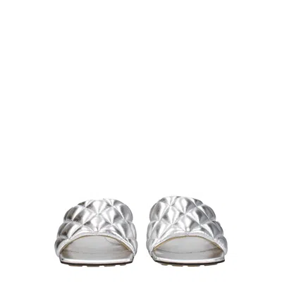 Bottega Veneta Sandals Women Leather Silver