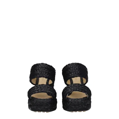 Bottega Veneta Black Raffia Heels