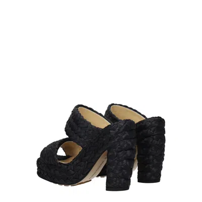 Bottega Veneta Black Raffia Heels