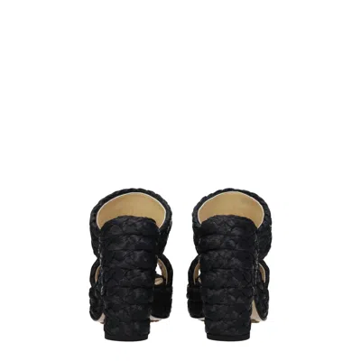 Bottega Veneta Black Raffia Heels