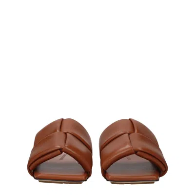 Bottega Veneta Slippers And Hooves Man Brown/caramel Leather