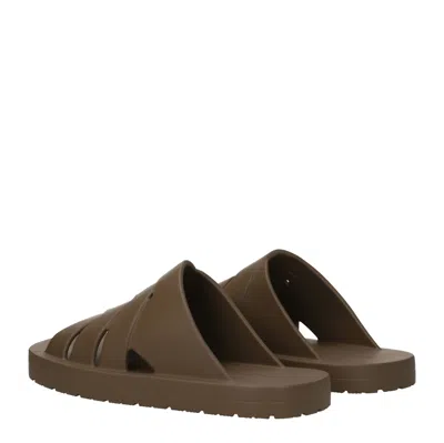 Bottega Veneta Brown Cotton Sandal In Multi