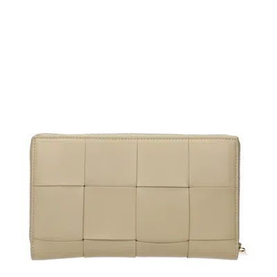 Bottega Veneta Wallets Cassettes Women Leather Beige/porridge
