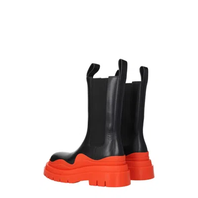 Bottega Veneta Women's Leather Boots Black/sunburst