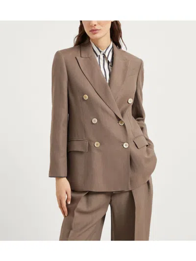 Brunello Cucinelli Women Linen Blend Double-breasted Jacket