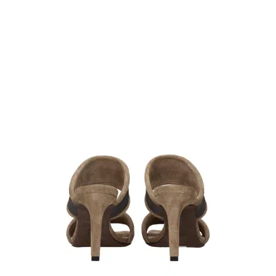 Brunello Cucinelli Sandals Women Suede Beige/silver