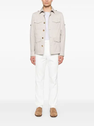 Brunello Cucinelli Shirt Style Jacket Buttoned Epaulettes