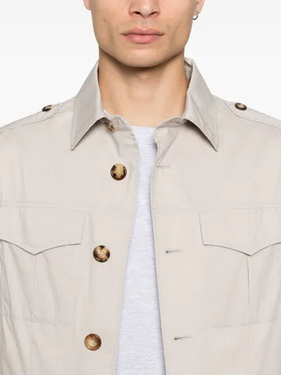 Brunello Cucinelli Shirt Style Jacket Buttoned Epaulettes