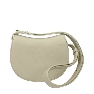 Burberry Mini Rocking Horse Leather Crossbody Bag In Neutral