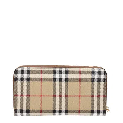 Shop Burberry Wallets Women Fabric Beige