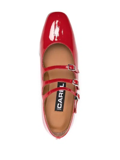 Carel Paris Ariana Patent Leather Ballets With Crossed Bands