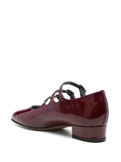 Carel Paris Glossy Triple Strap Block Heel Pumps