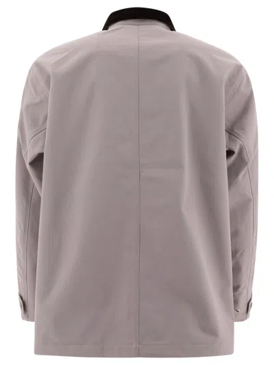 Carhartt Wip Waterproof Grey Jacket With Velvet Collar
