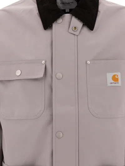 Carhartt Wip Waterproof Grey Jacket With Velvet Collar