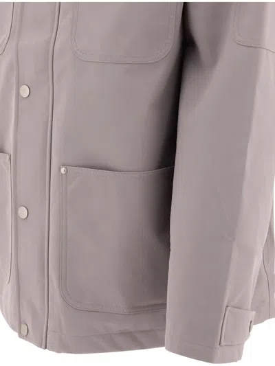 Carhartt Wip Waterproof Grey Jacket With Velvet Collar