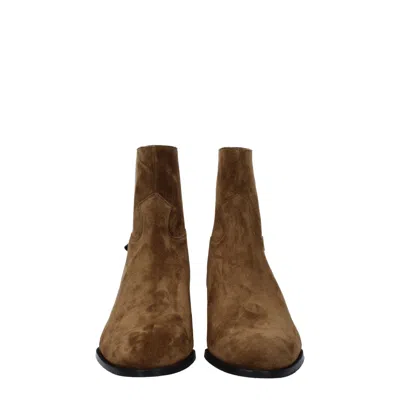 Celine Brown Leather Ankle In Brown