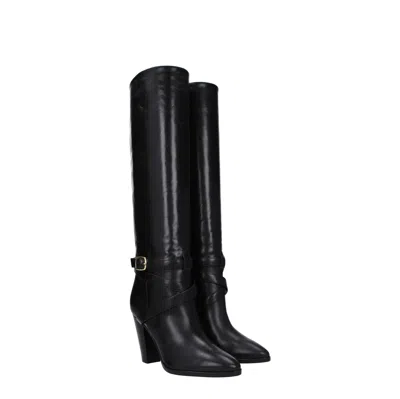 Celine Knee-length Wilters Leather Boots With Ankle Strap 10cm