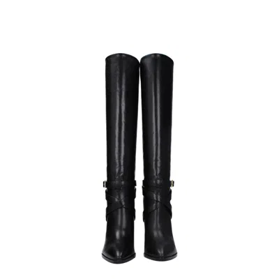 Celine Knee-length Wilters Leather Boots With Ankle Strap 10cm